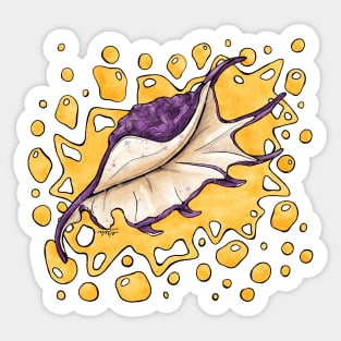 Purple conch shell with bright colors, spider conch Sticker